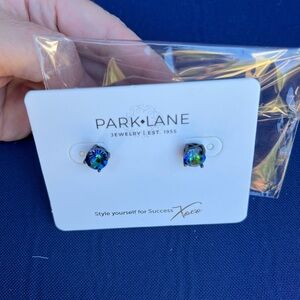 Park Lane Iridescent Bluish-Green Studs             3 carats
